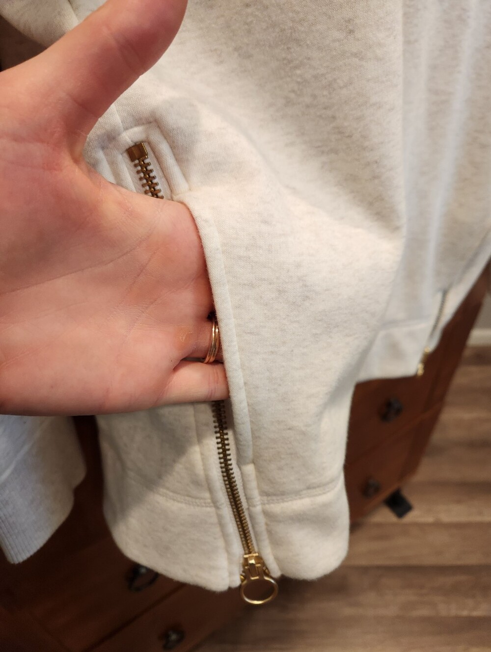 Athleta Cozy Karma Side Zip Funnel Neck Size S Pockets Soft $108 Athleisure - Picture 5 of 6